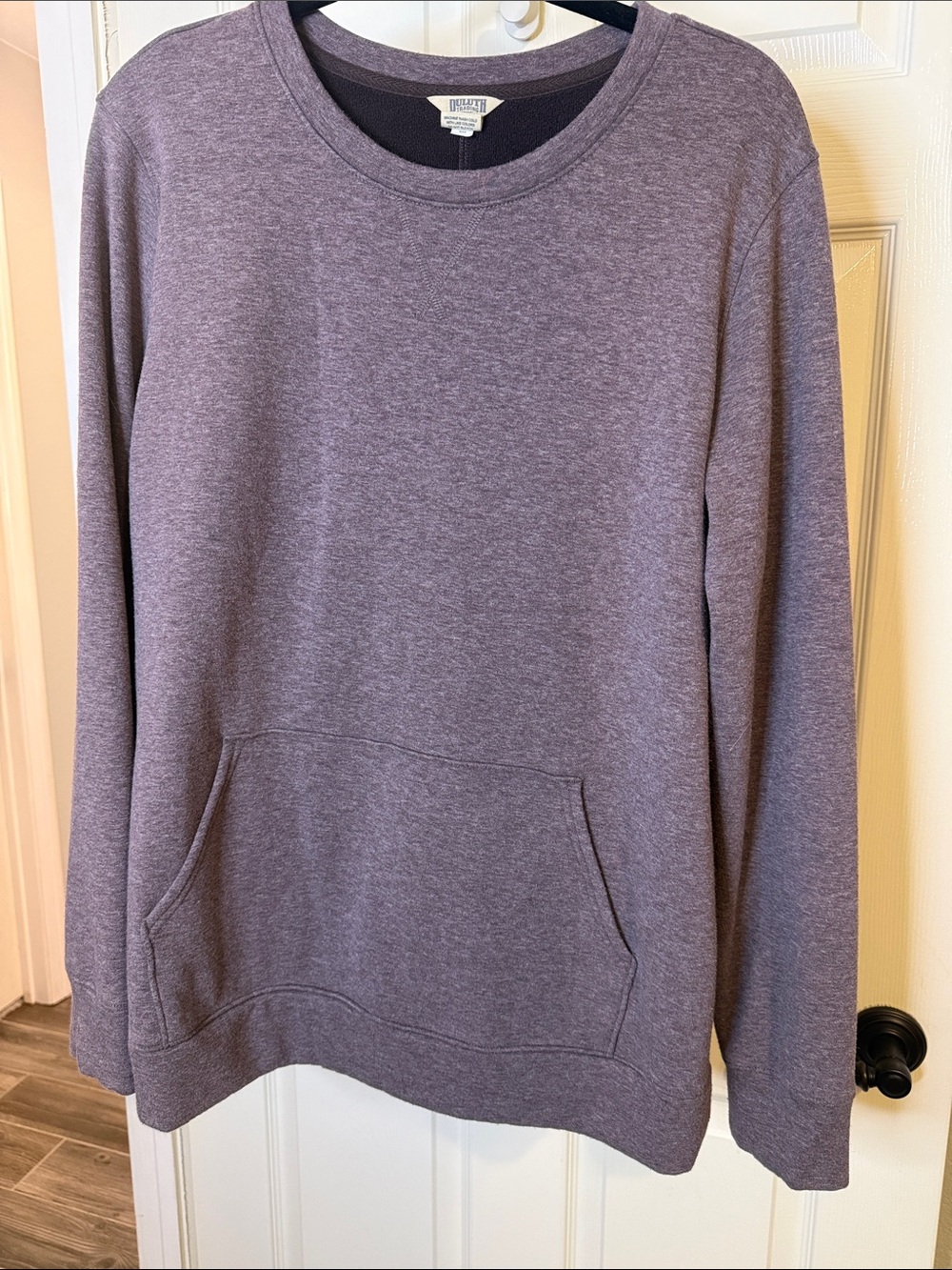 Duluth Trading Co Women’s Heather Lavender Fleece lined Crewneck Sweatshirt